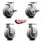 Service Caster 5 Inch Thermoplastic Rubber Caster Set with Roller Bearings 2 Brakes 2 Rigid SCC-20S520-TPRRF-TLB-2-R-2 - alternate 5